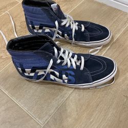 Vans High top Blue and White