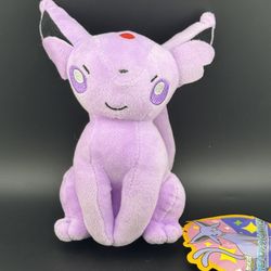 Pokemon plush toy stuffed animal doll Espeon 6 1/2” Anime
