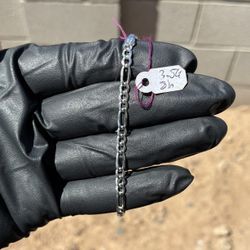 925 Silver Figaro Bracelet 