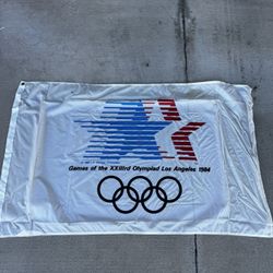 Authentic 1984 LA Olympics Official Flag - Vintage Piece!