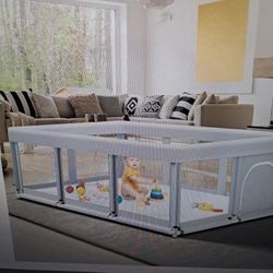 Fshibila 74" X 50" Large Baby Playpen Baby Playard