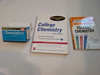 Chemistry Study Set - College Level Intro workbooks and flashcards
