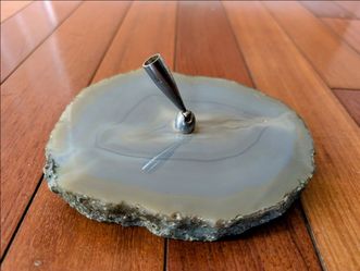 Classic old fashioned granite marble pen holder desk paperweight