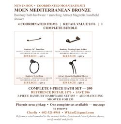 Moen Mediterranean Bronze 4-Piece Bath Set