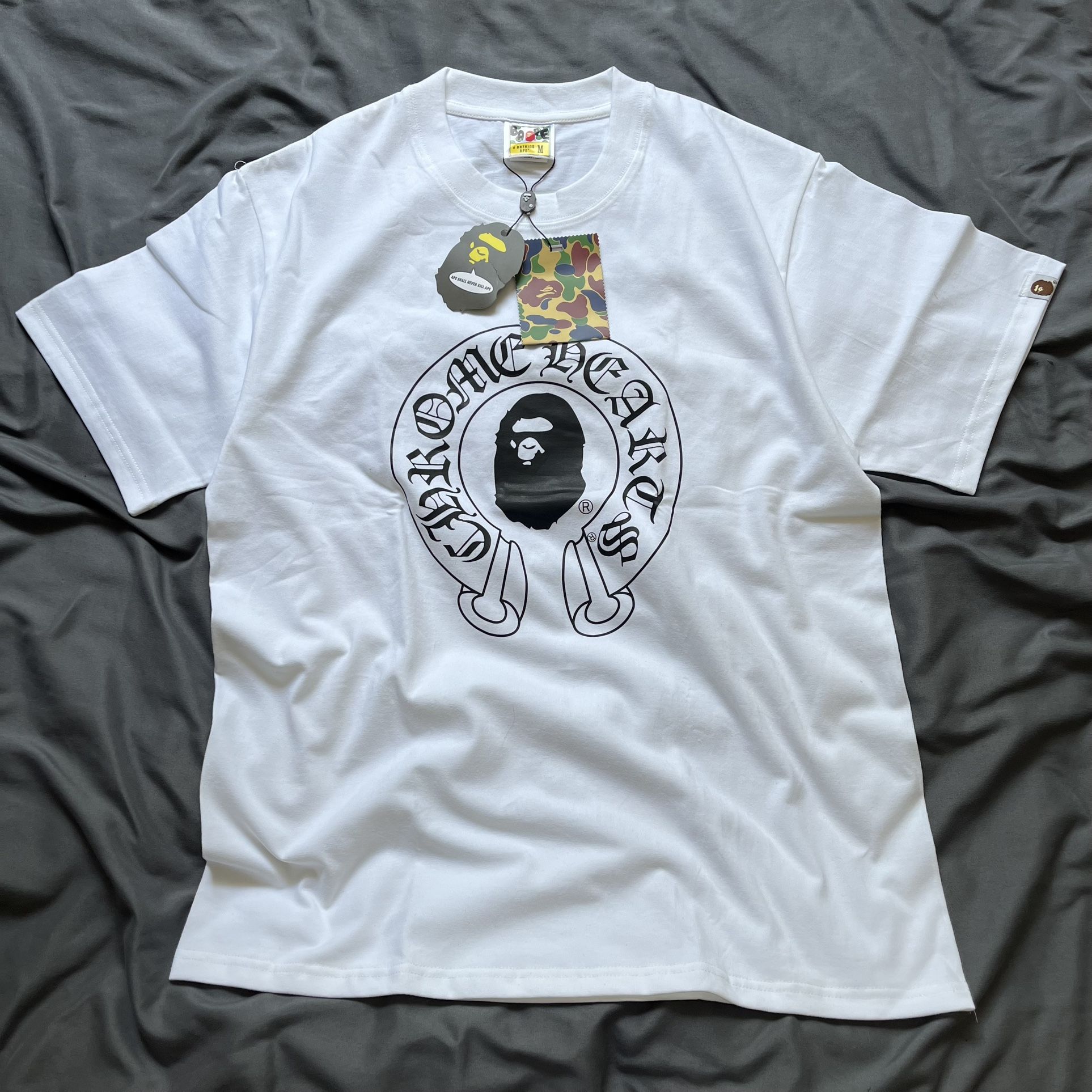 BAPE x Chrome Hearts white tee