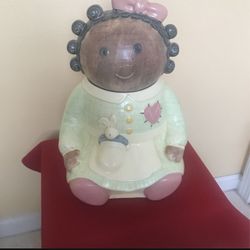 Vintage African American doll cookie jar 