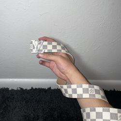 White And Silver Designer LV Belt