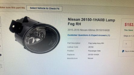 Fog lamp RH