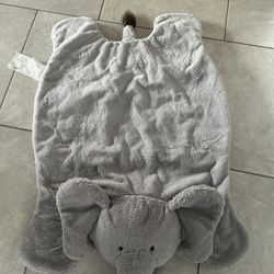 Pottery Barn Kids Elephant Plush Play Mat Gray Rug Stuffed Animal Blank $15 Firm