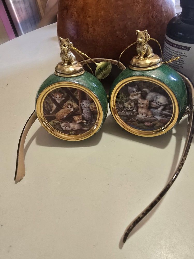 BRADFORD EXCHANGE CAT ORNAMENTS