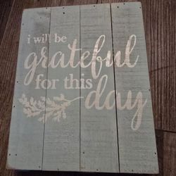 Cute  Light Teal Grateful Sign