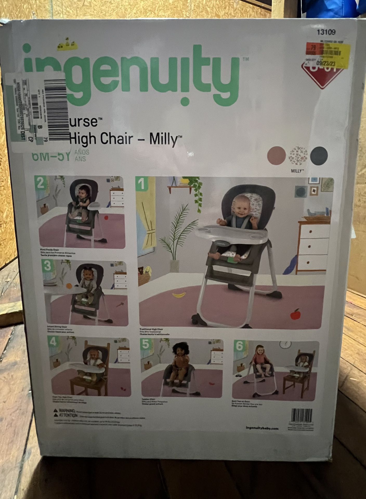 Ingenuity Full Course 6-in-1 High Chair – Unisex, Age Up to 5 Years – Milly