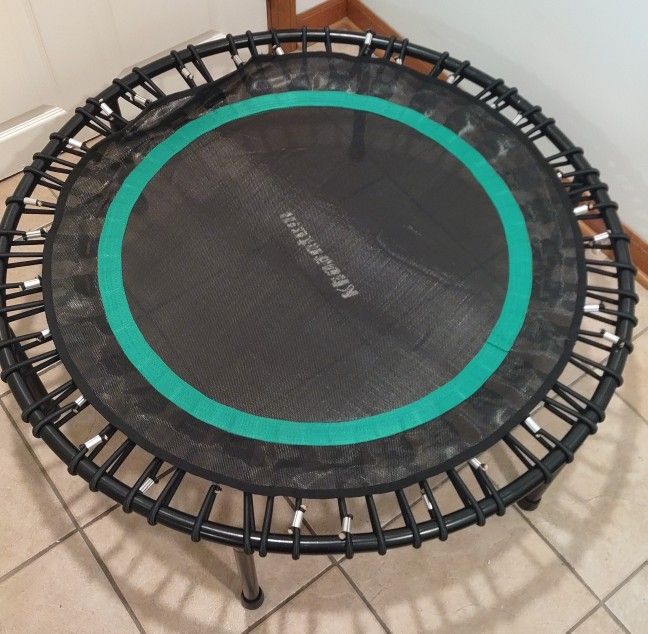 Collapsible/Foldable Mini Rebounder Small Trampoline Exercise Green/Black