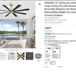 72 inch Large Ceiling Fan with Remote