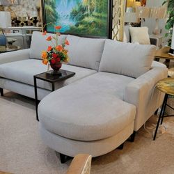 New Grey Sofa Chaise (Sectional, Couch)