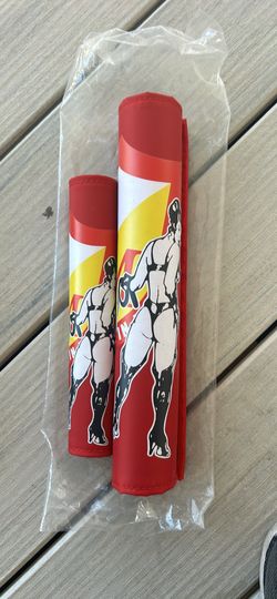 S&M BMX WHIP GIRL PAD SET RED RACING RETRO BICYCLE MADE IN USA BAR PADS CULT SE