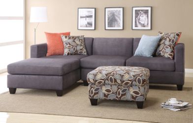 New microfiber grey 102x66 reversible sofa sectional