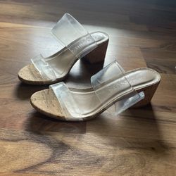 Clear Strap Short Heels 