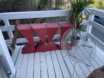 Four Red Stools
