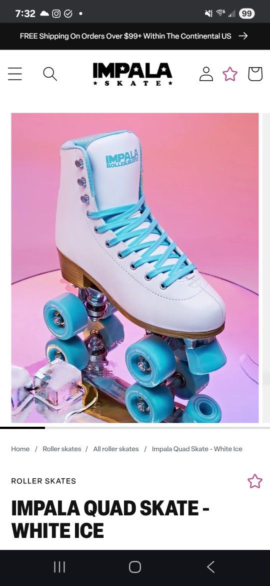 Impala Roller Skates- Size 6