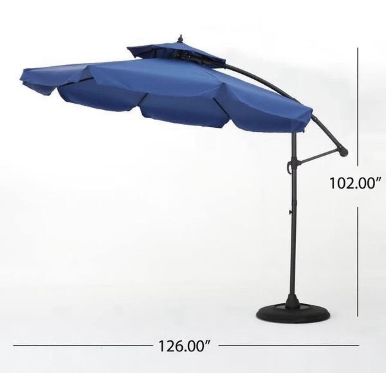 10ft solar led 360-degree rotating cantilever offset patio umbrella w/tilt Best Choice Products 10ft 360-Degree Solar LED Lit Cantilever Patio Umbrella, Outdoor Hanging Shade