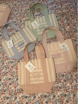 Trader joes mini stripped canvas tote set