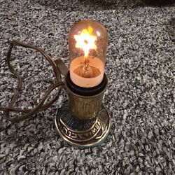 Antique Jewish In Loving Memory Lamp W/Star of David~Electric Candle Light