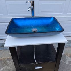 Beautiful Blue Bowl Sink 