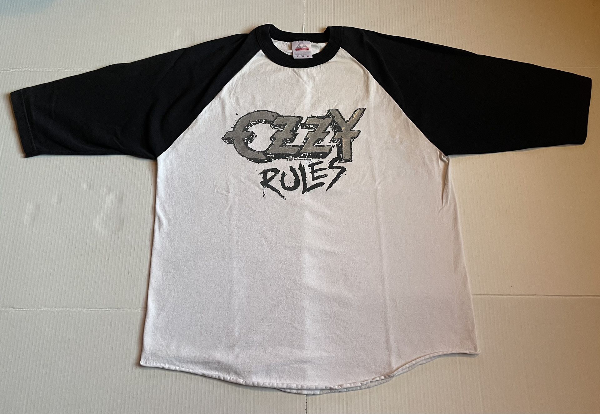 Vintage Ozzy Osbourne 2001 Baseball T Shirt OZZY RULES Monowise Size XL