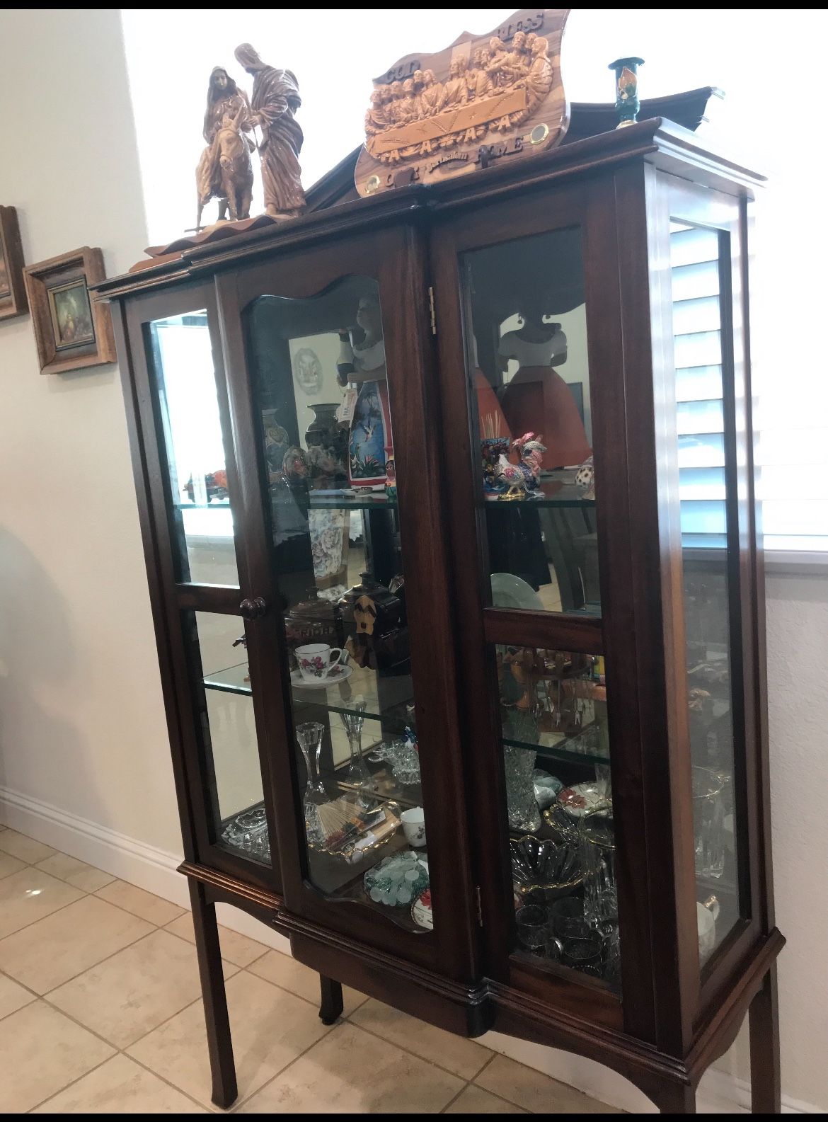 Tv Stand And a Antique Curial Cabinet