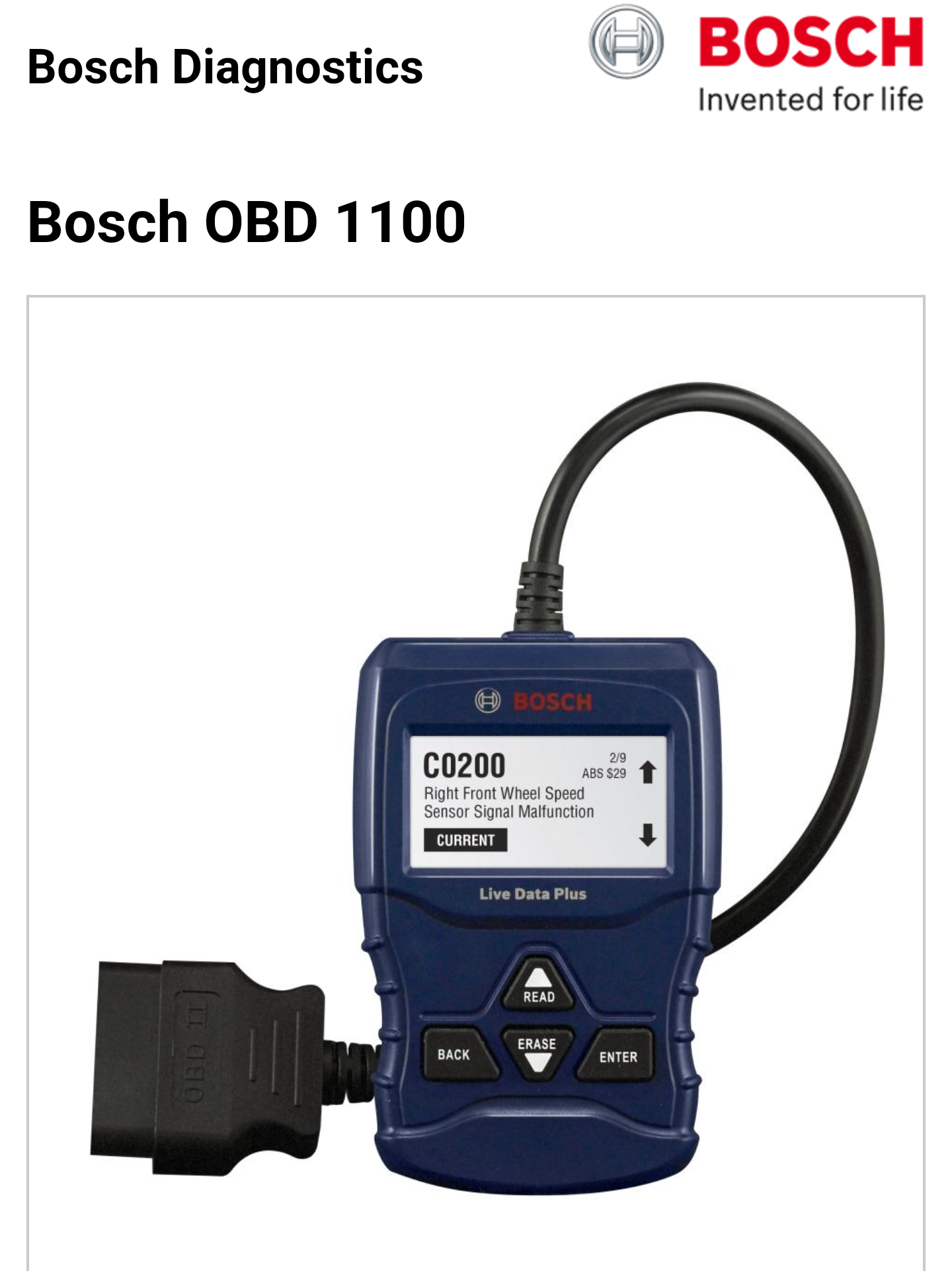 BRAND NEW IN SEALED PACKAGING....Bosch OBD 1100