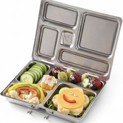 PlanetBox Rover Stainless Steel Bento Box Style Lunch Box for Kids with 5 Compartments – Durable, Dishwasher Safe and BPA-Free Food Container