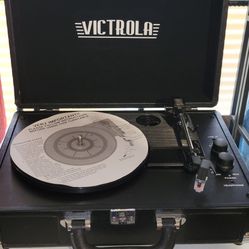 Victrola Vintage 3-Speed Bluetooth Portable Suitcase Record Player with Built-in Speakers

