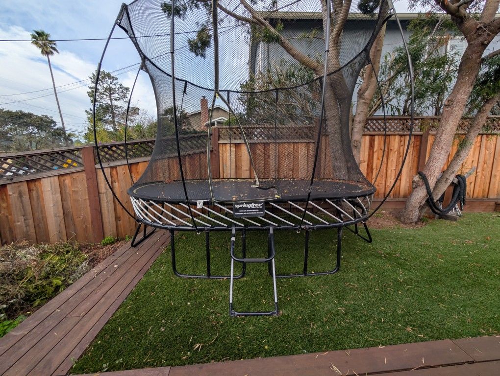 Springless Trampoline With Safety Net