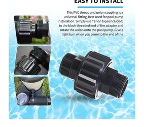 Pump filter union for pool