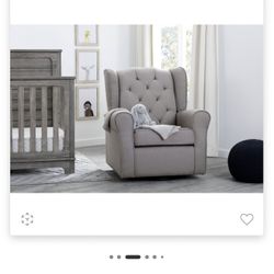 Delta Children Emma Nursery Glider Swivel Rocker Chair - French Gray