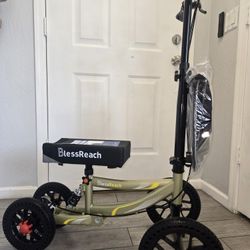BlessReach Knee Scooter, All Terrain Foldable Knee Scooter Walker