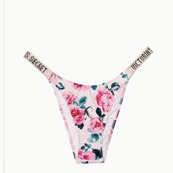 Victorias Secret Shine Strap Escondido Brazilian Swim Bottom White Floral