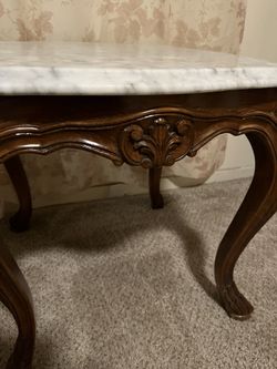 Mesita de Madera Sólida y Marble