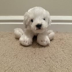 Small White and Grey Puppy Plush - Super Soft and Cute 