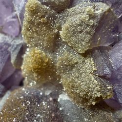 Amethyst With Golden Druzy Hematite