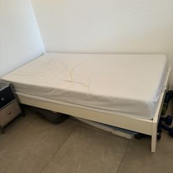 Single Bed Frame and Tuft and Needle Mattress
