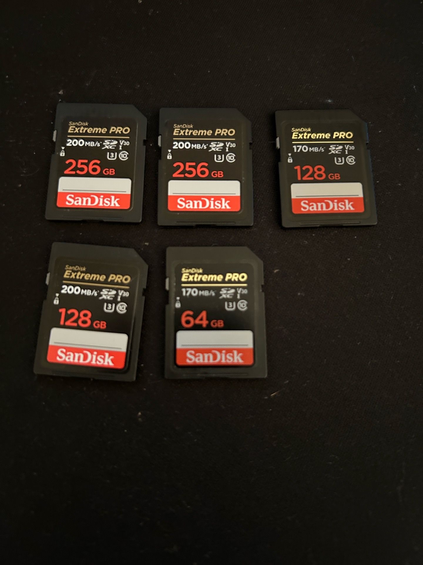 SanDisk Extreme PRO SDXC UHS-I SD Card s - 256 128 and 64gb