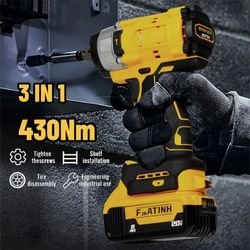 Brand New 430 NM Compact Impact Wrench/Driver  For Use With Dewalt 20V Battery 