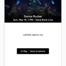 Darius Rucker Tickets X 2 