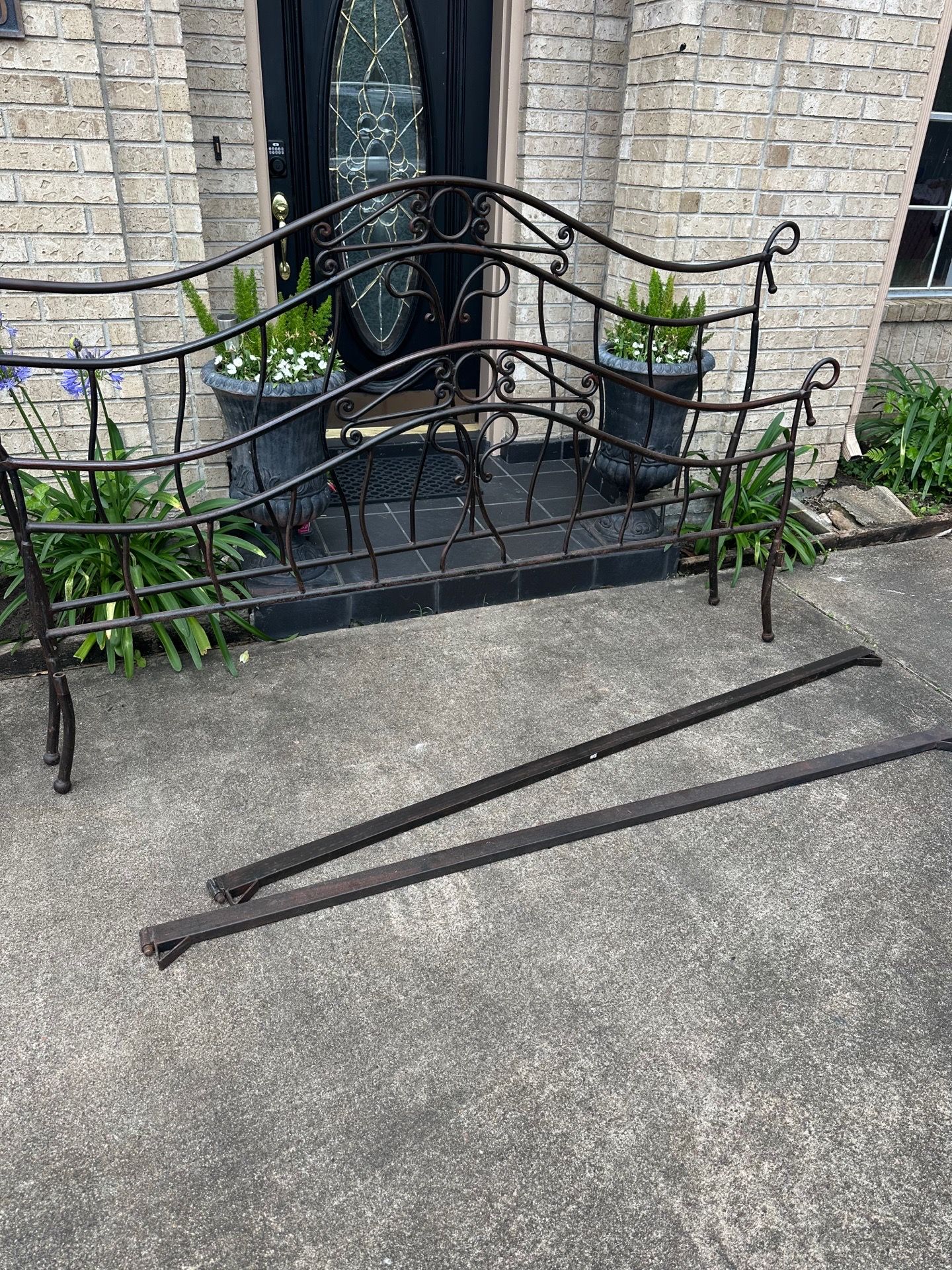 Beautiful iron KING size bed frame.