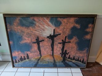 3 cross chalk painting