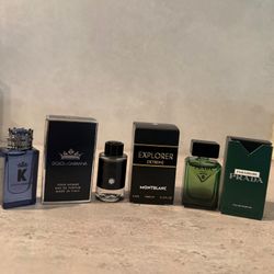 Men's Designer Miniature Perfume Gift Set – 3 Pieces (D&G, Montblanc, Prada)
