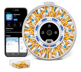 Dispensador Automático de Pastillas Betife para Personas Mayores con Alarma – Pastillero Inteligente Bluetooth de 31 Días