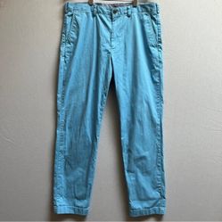 Brooks Brothers Cotton Twill Sky Blue Chino Trouser Pants Sz 36